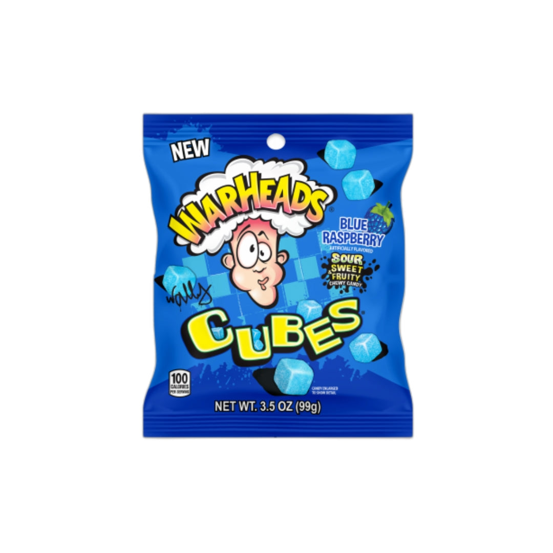 Warheads Cubes Sour Blue Raspberry - 99 gram