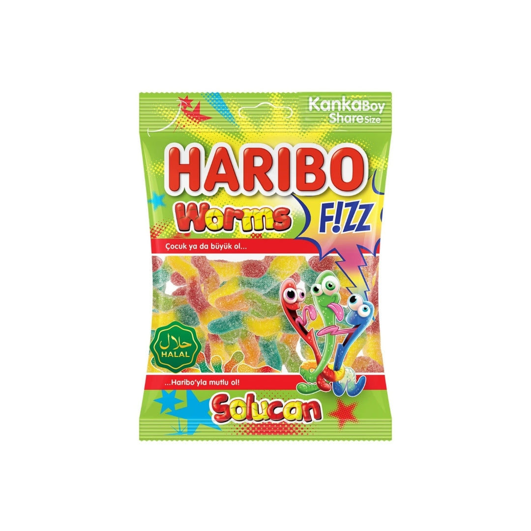 Haribo Worms Fizz HALAL - 80 gram